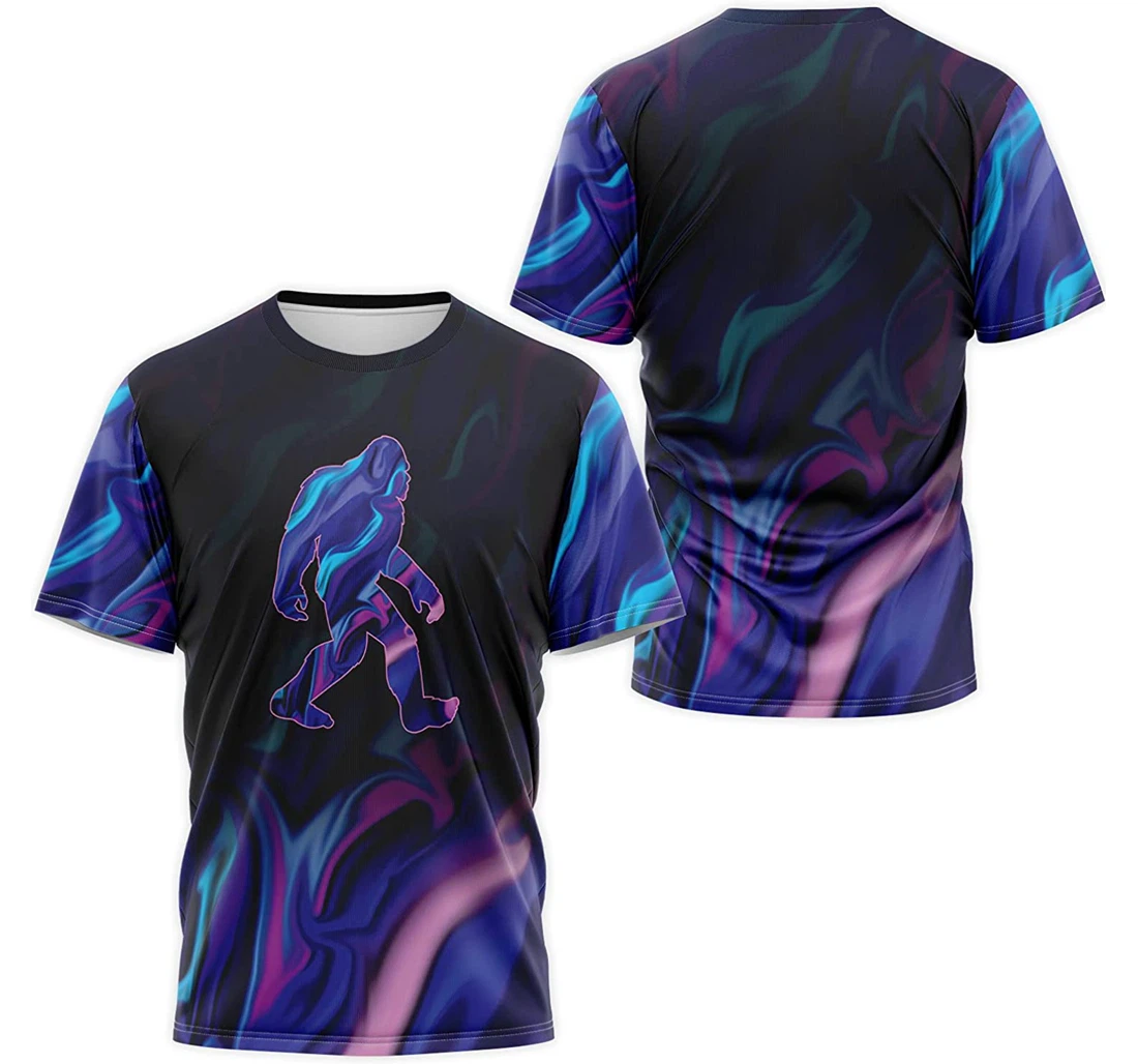 T-Shirt, Hoodie - Purple Blue Shadow Bigfoot 3D Printed