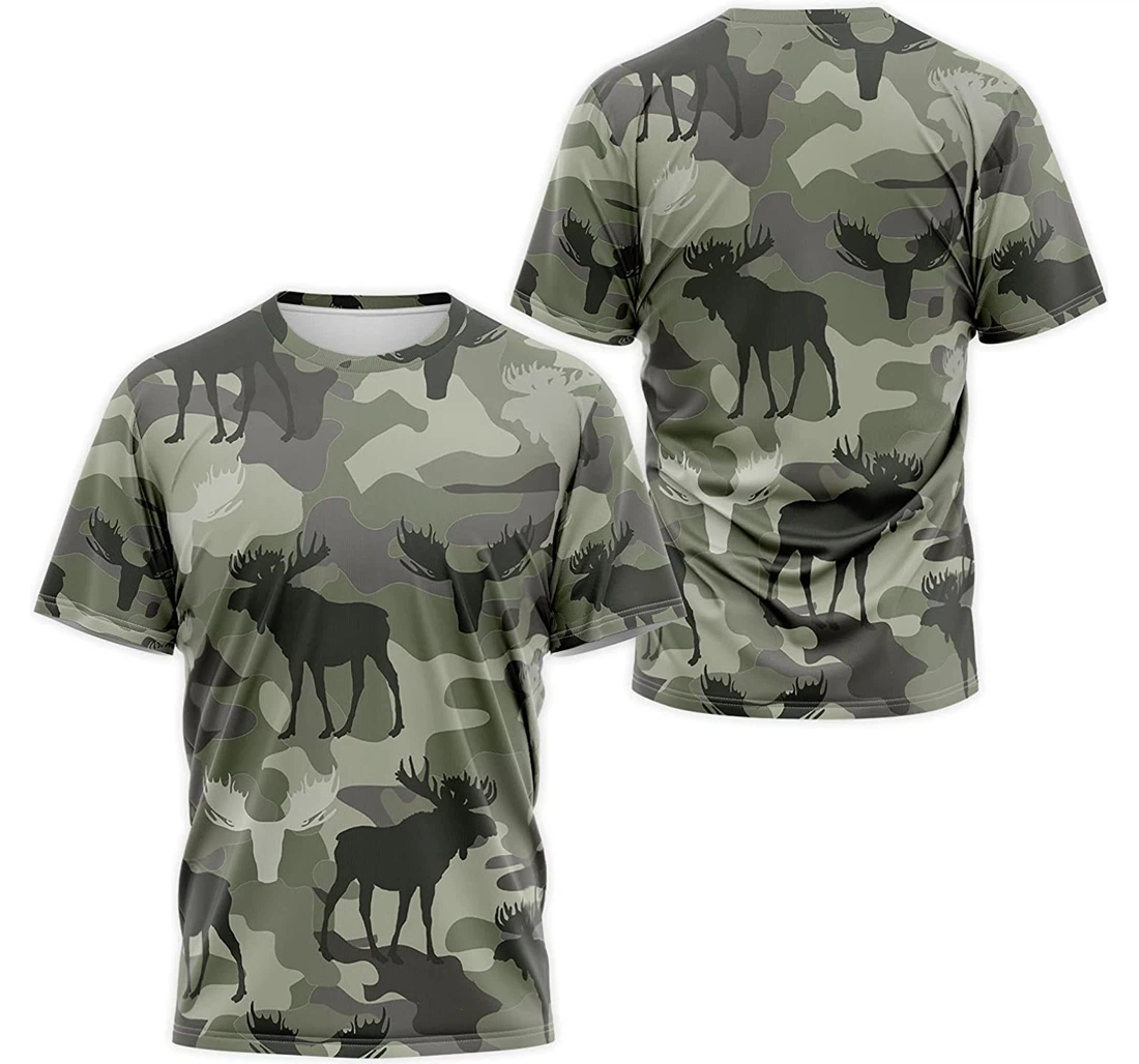 T-Shirt, Hoodie - Moose Camo 3D Printed