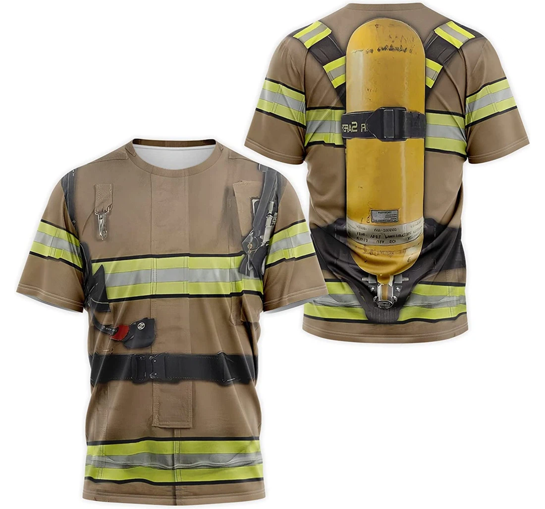 T-Shirt, Hoodie - Firefighter Bunker Gear Costume 3D Printed