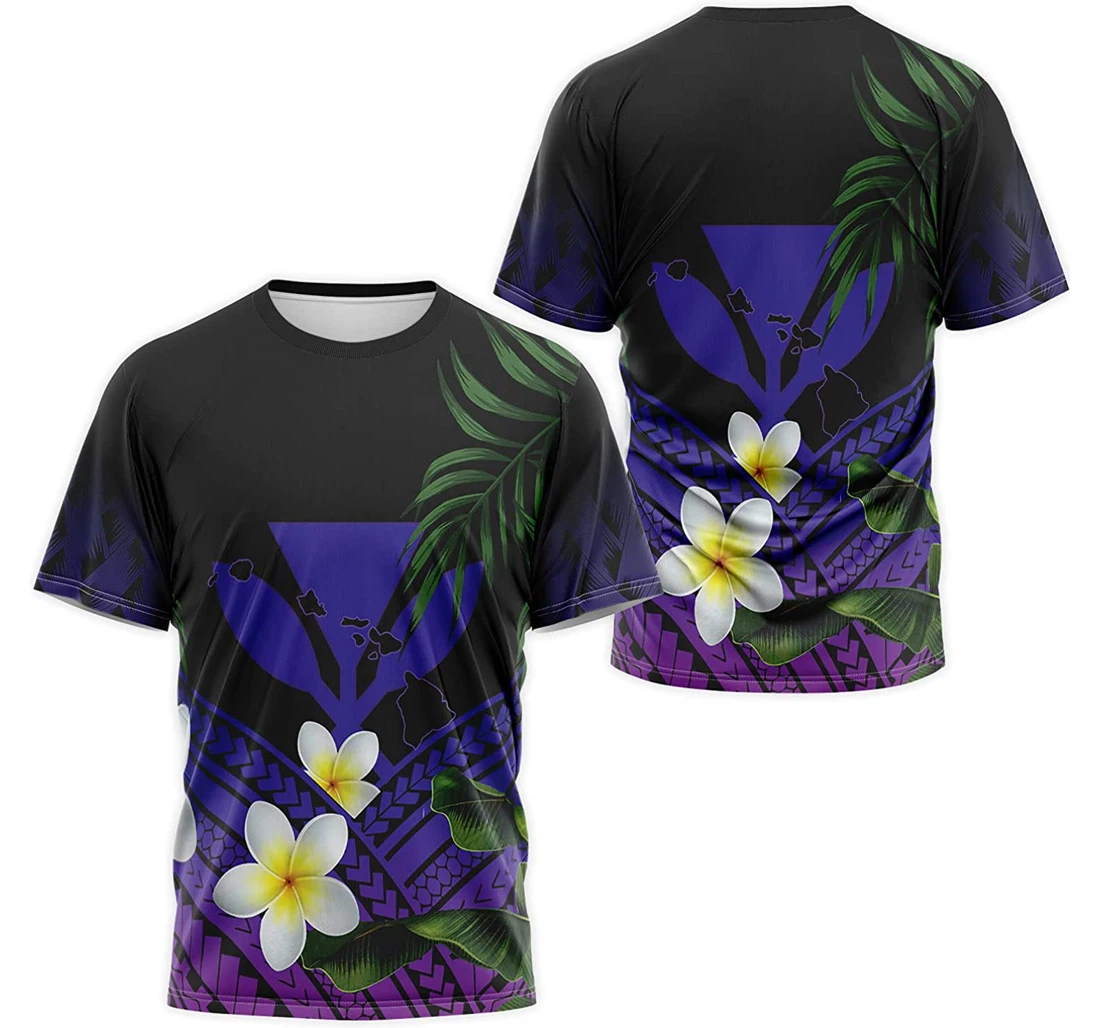 T-Shirt, Hoodie - Purple Frangipani Hawaii Polynesian Pattern 3D Printed