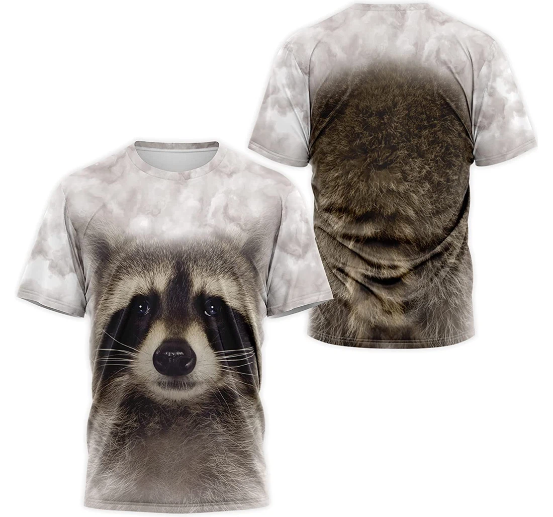 T-Shirt, Hoodie - Raccoon Face Tail Hair 3D Printed