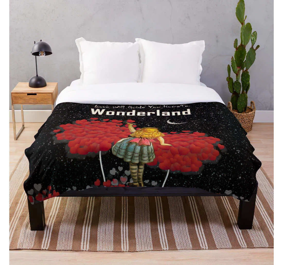 Throw Blanket, Quilt - Alice In Guide Love Wonderland Wisdom Quote Home Customize Sherpa Fleece