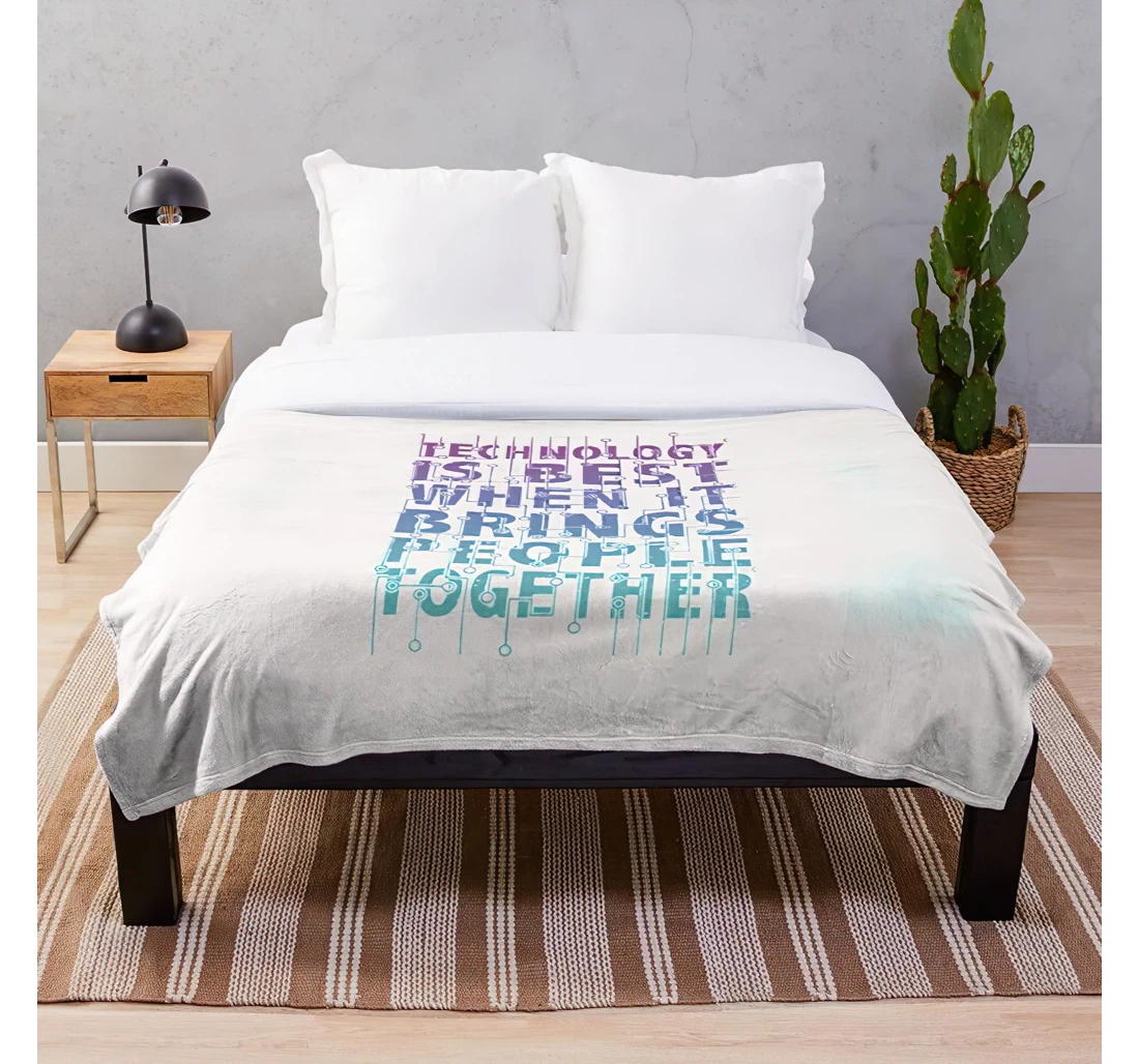 Throw Blanket, Quilt - Quote Quotes Technology Customize Sherpa Fleece
