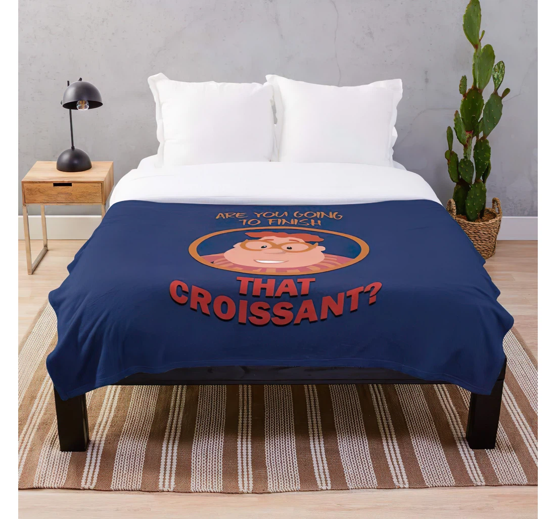 Throw Blanket, Quilt - Cartoon Carl Meme Croissant Dank Neutron Ginger Funny Wheezer Jimmy Customize Sherpa Fleece