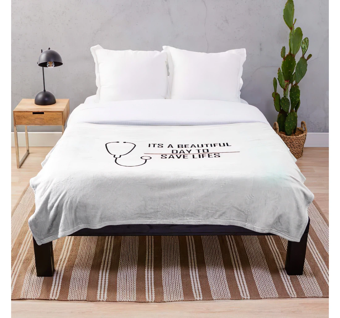 Throw Blanket, Quilt - Surgeons Anatomy Meredith Derek Greys Quote Shepherd Doctor Customize Sherpa Fleece