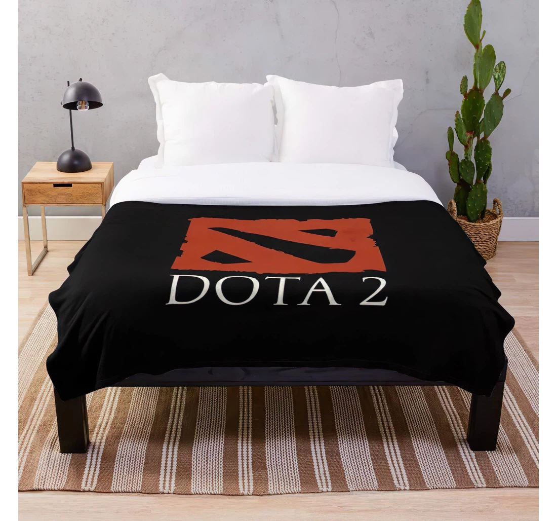 Throw Blanket, Quilt - Typography Humor Funny Cute Dota Quote Games Joke 2 Customize Sherpa Fleece