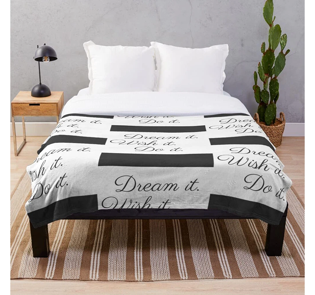 Throw Blanket, Quilt - Quotes Home Workers Do Motivational Team Success Out From Wish Dream Working Work It Hard Sherpa Fleece