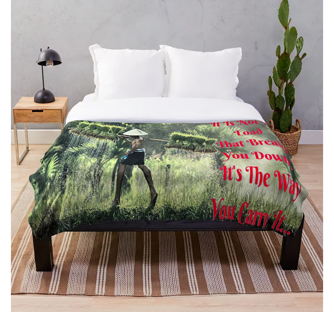 Throw Blanket, Quilt - Quotes Love Motivational Happiness Life Inspirational Customize Sherpa Fleece
