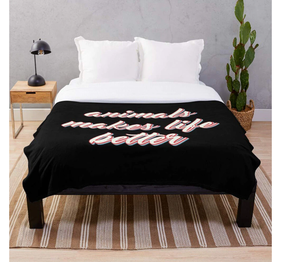 Throw Blanket, Quilt - After Animals Talkie Coffee Powered Before By Give Me Begins Is Adulting Better Makes Life Lovers Because Break Hard I Animals- - Printed Beddi Sherpa Fleece