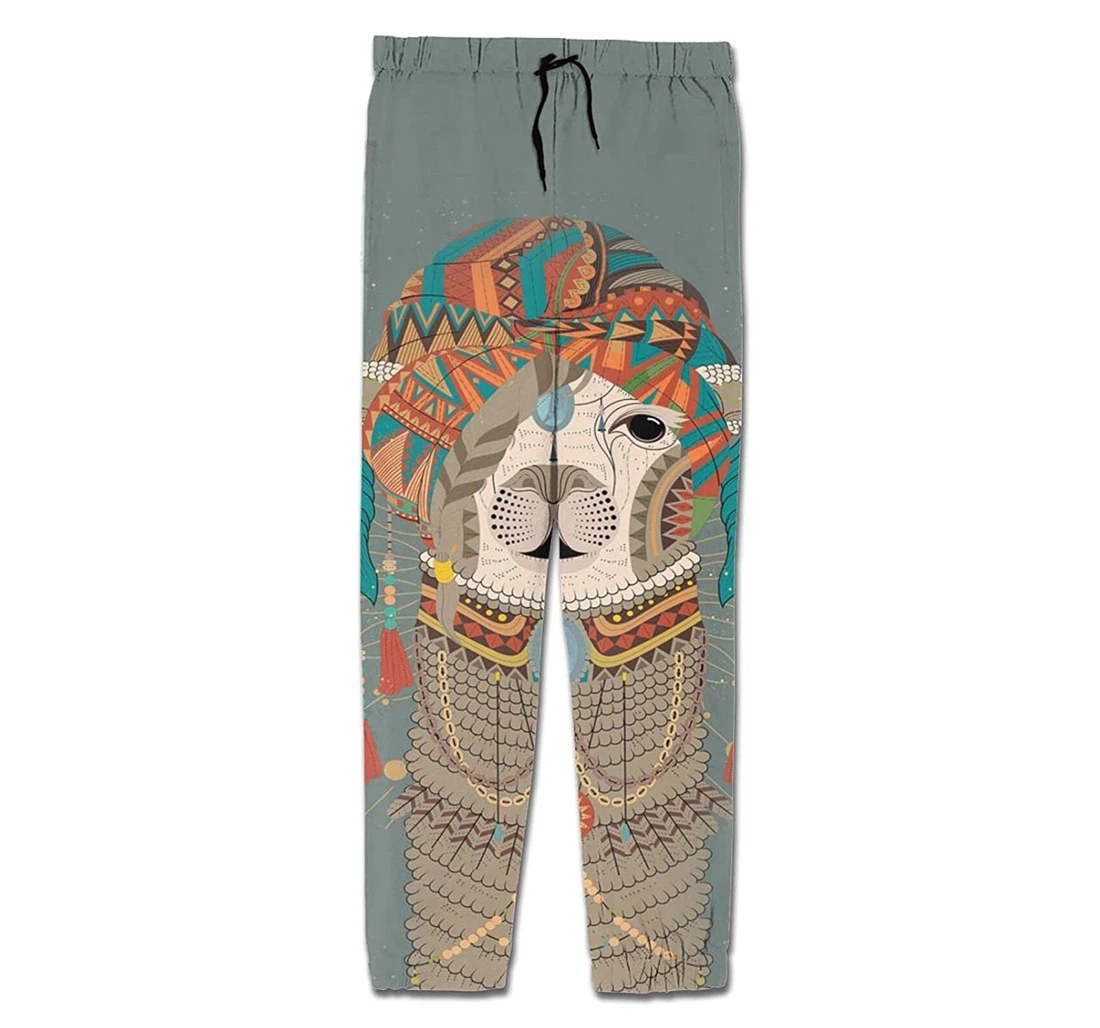 Personalized Graphic Alpaca Llama Colorful Headwear Sweatpants, Joggers Pants With Drawstring For Men, Women