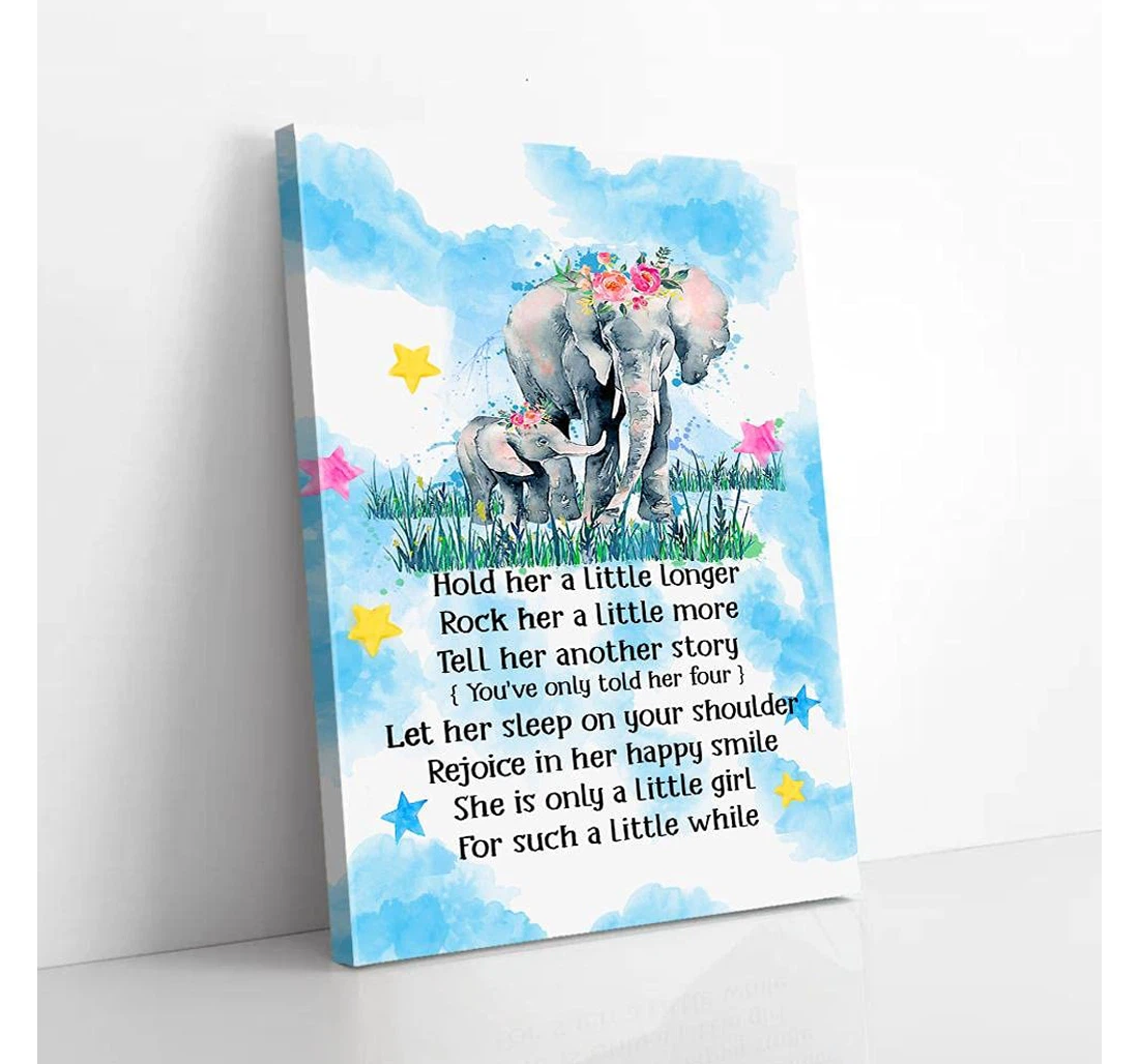 Poster, Canvas - Little Rock Elephant Gifts Print Framed Wall Art