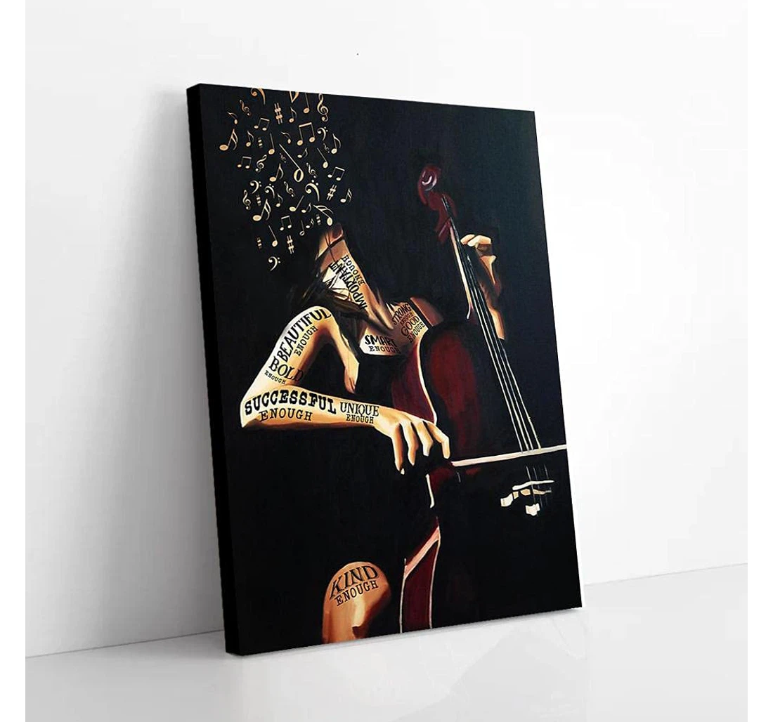 Poster, Canvas - Music Girl Cello Gifts Print Framed Wall Art