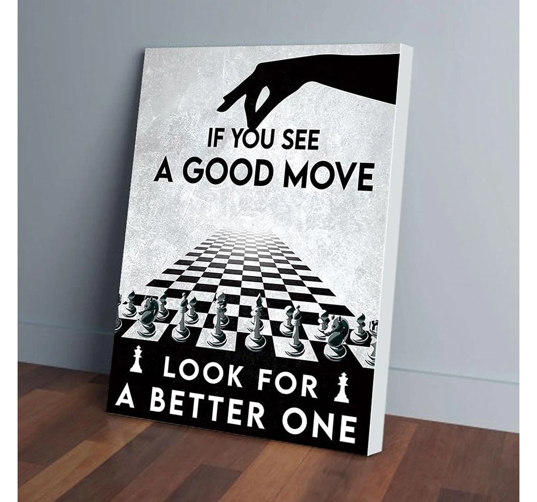 Poster, Canvas - Black And White Chess Gifts Print Framed Wall Art