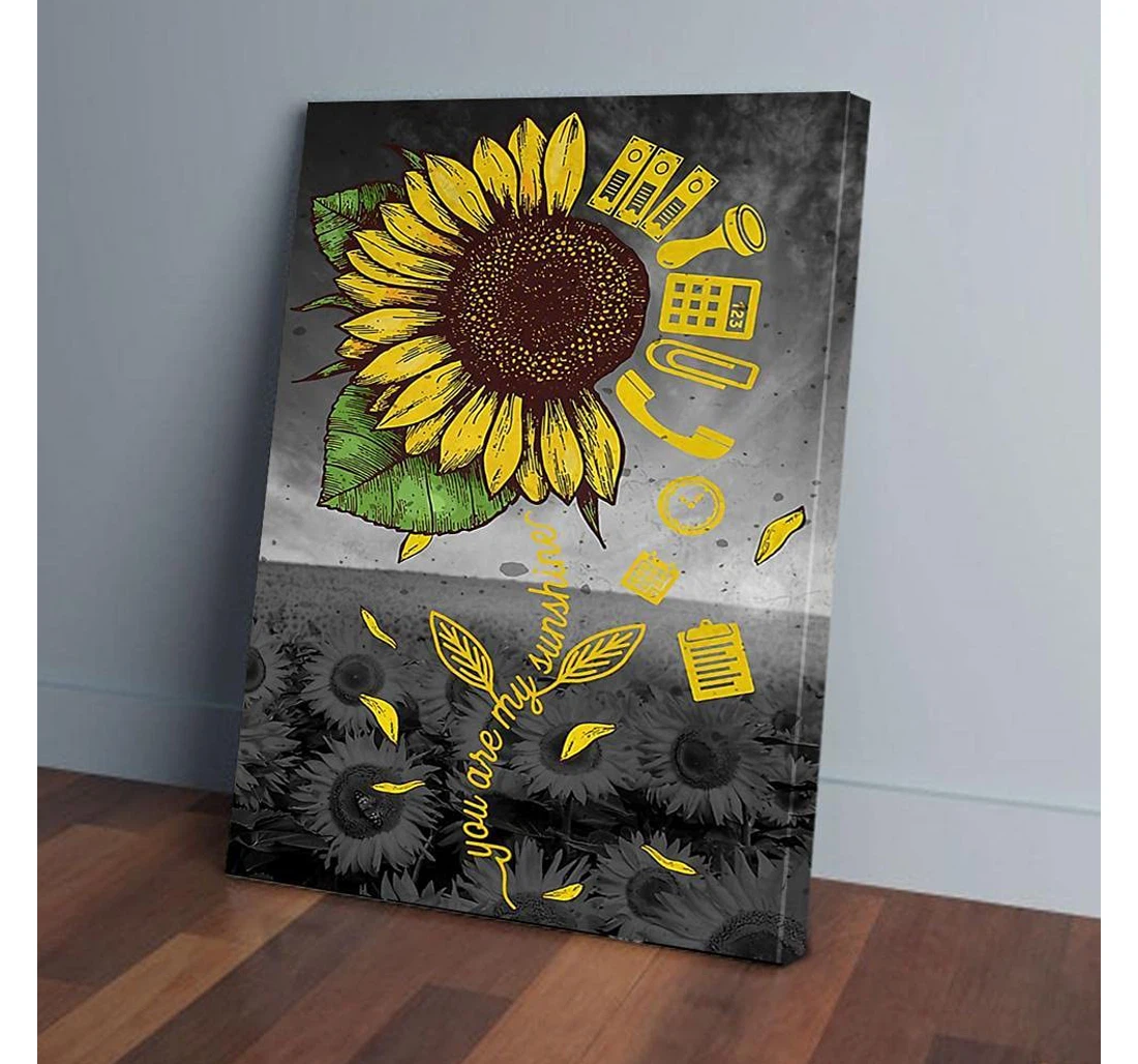 Poster, Canvas - Sunflower Accountant Gifts Print Framed Wall Art