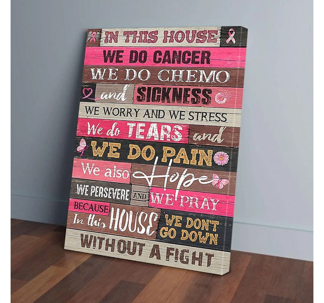 Poster, Canvas - We Do Chemo Breast Cancer Gifts Print Framed Wall Art