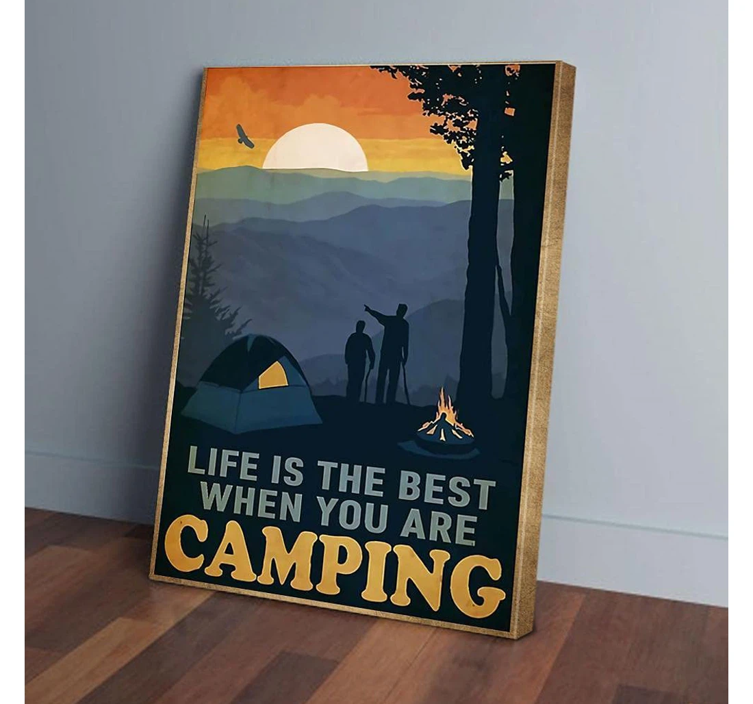 Poster, Canvas - Life Is The Best When You Are Camping Gifts Print Framed Wall Art