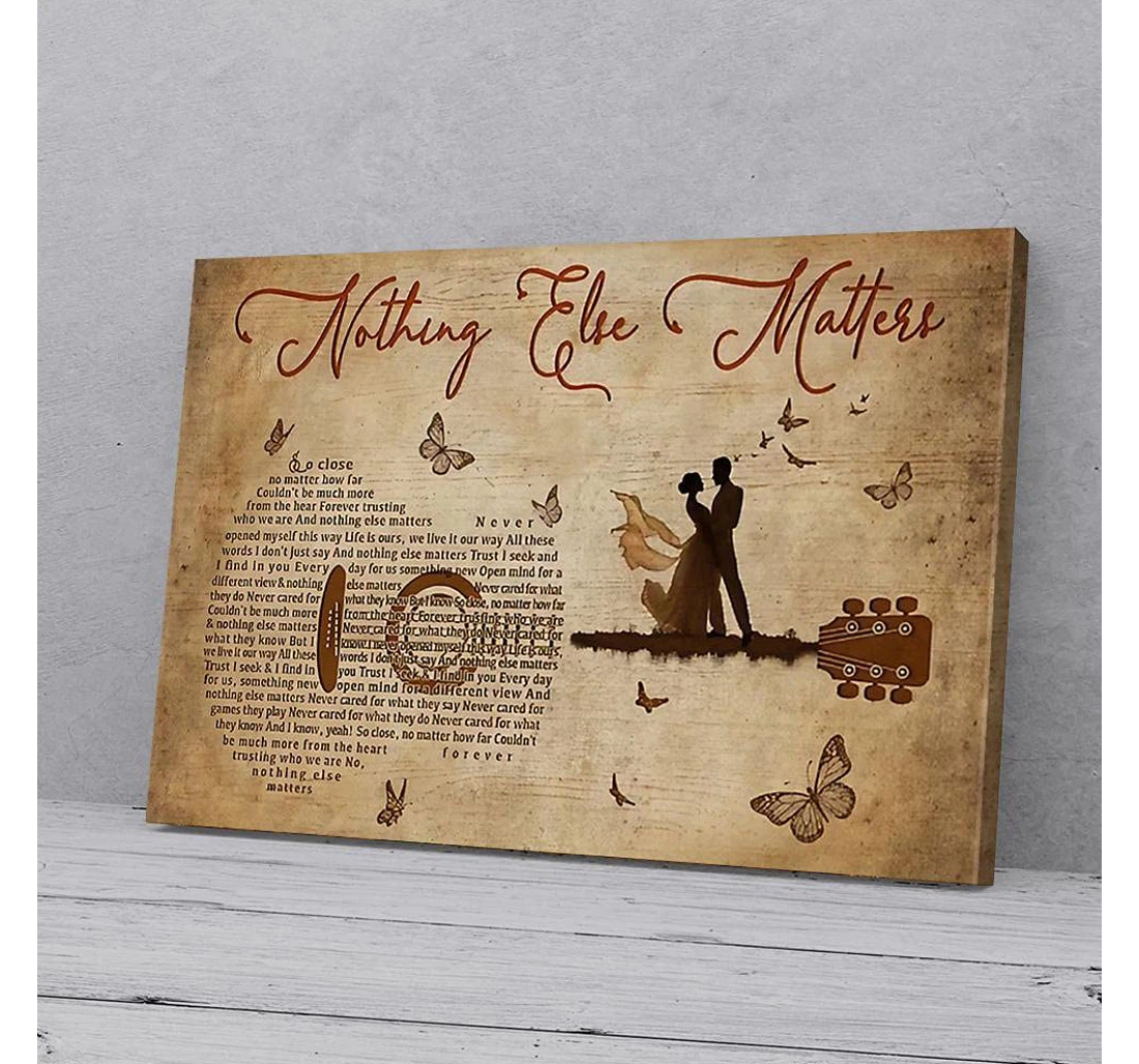 Poster, Canvas - Guitar Shape Love Gifts Print Framed Wall Art