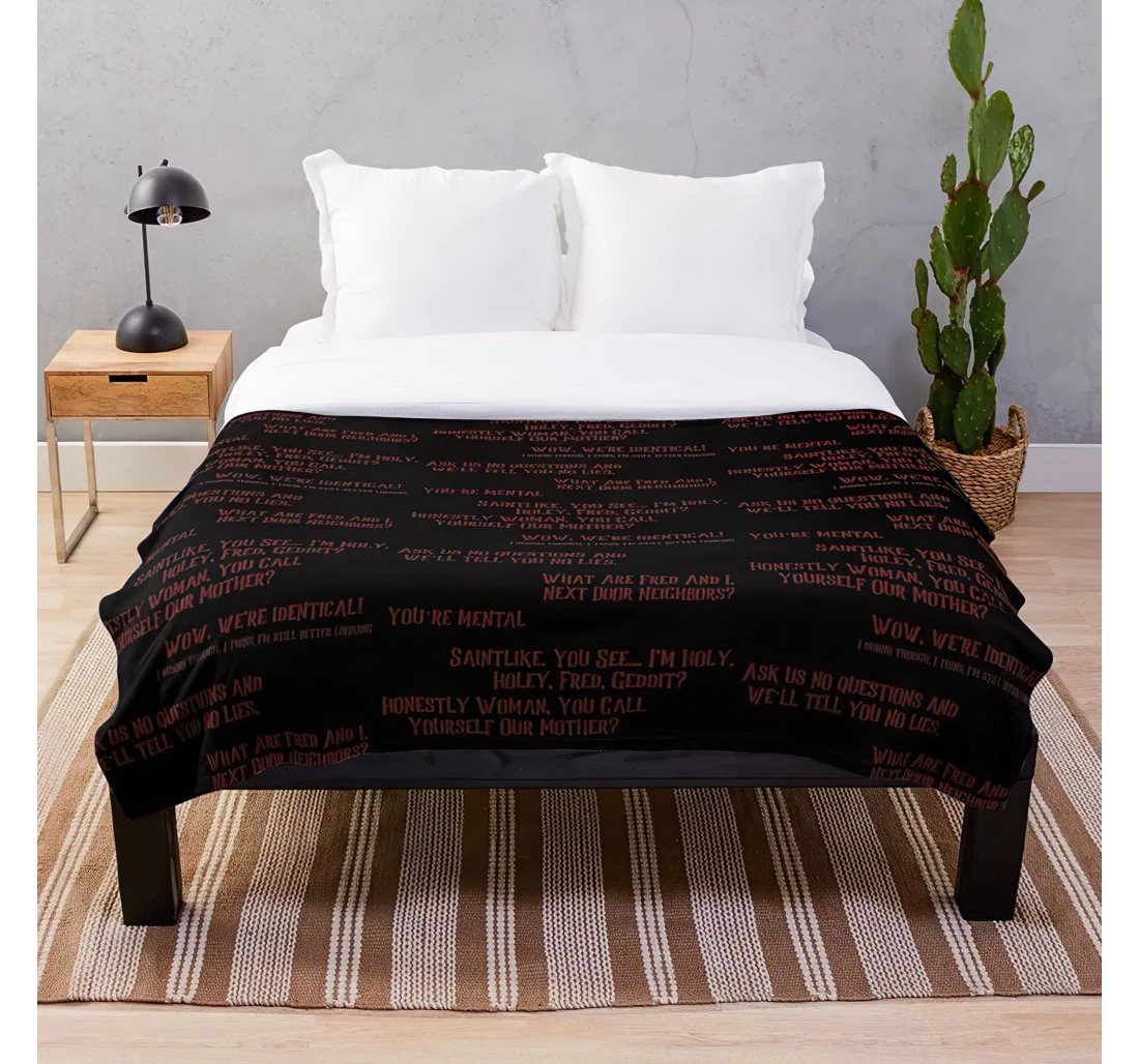 Throw Blanket, Quilt - Twins George Quotes Mischief Weasly Managed Weasleys Weasley George - Luxurious Royal - Car Room Winter Trav Sherpa Fleece