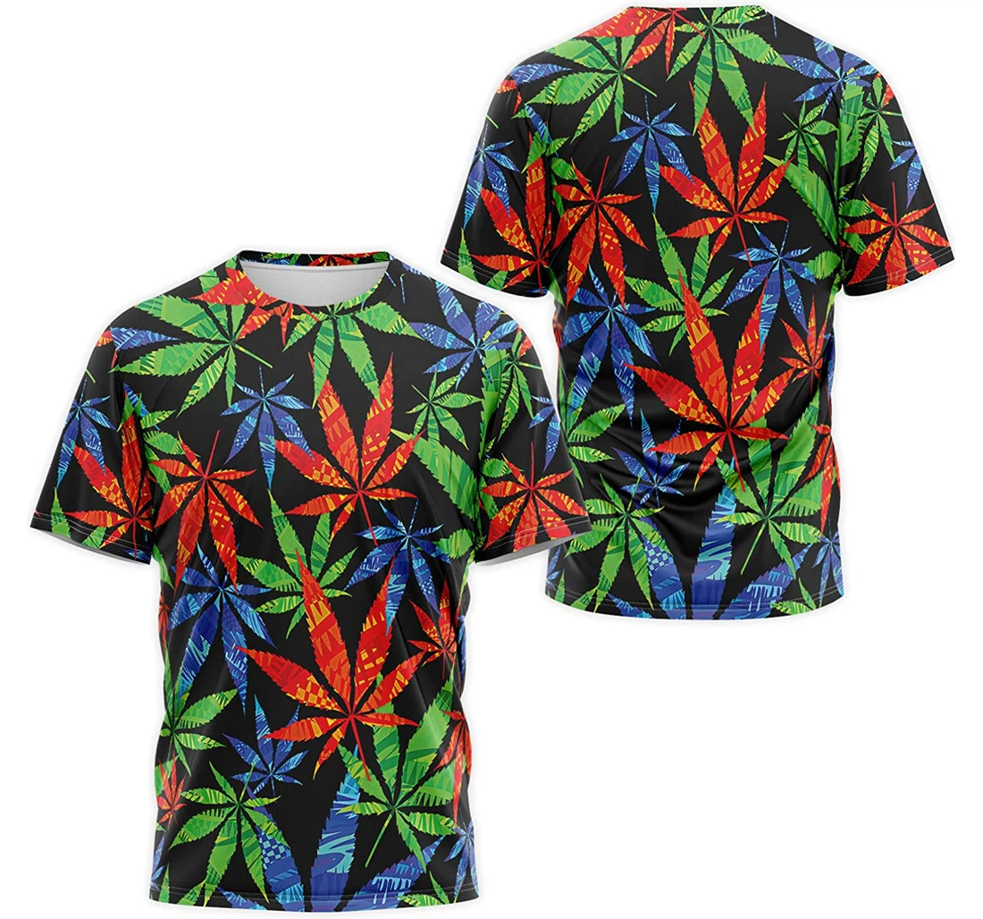 T-Shirt, Hoodie - Red Blue Green Weed Cannabis 3D Printed