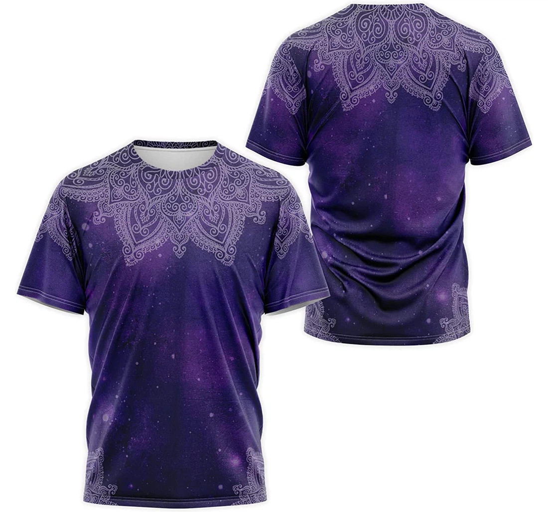 T-Shirt, Hoodie - Purple Galaxy Floral Mandala 3D Printed