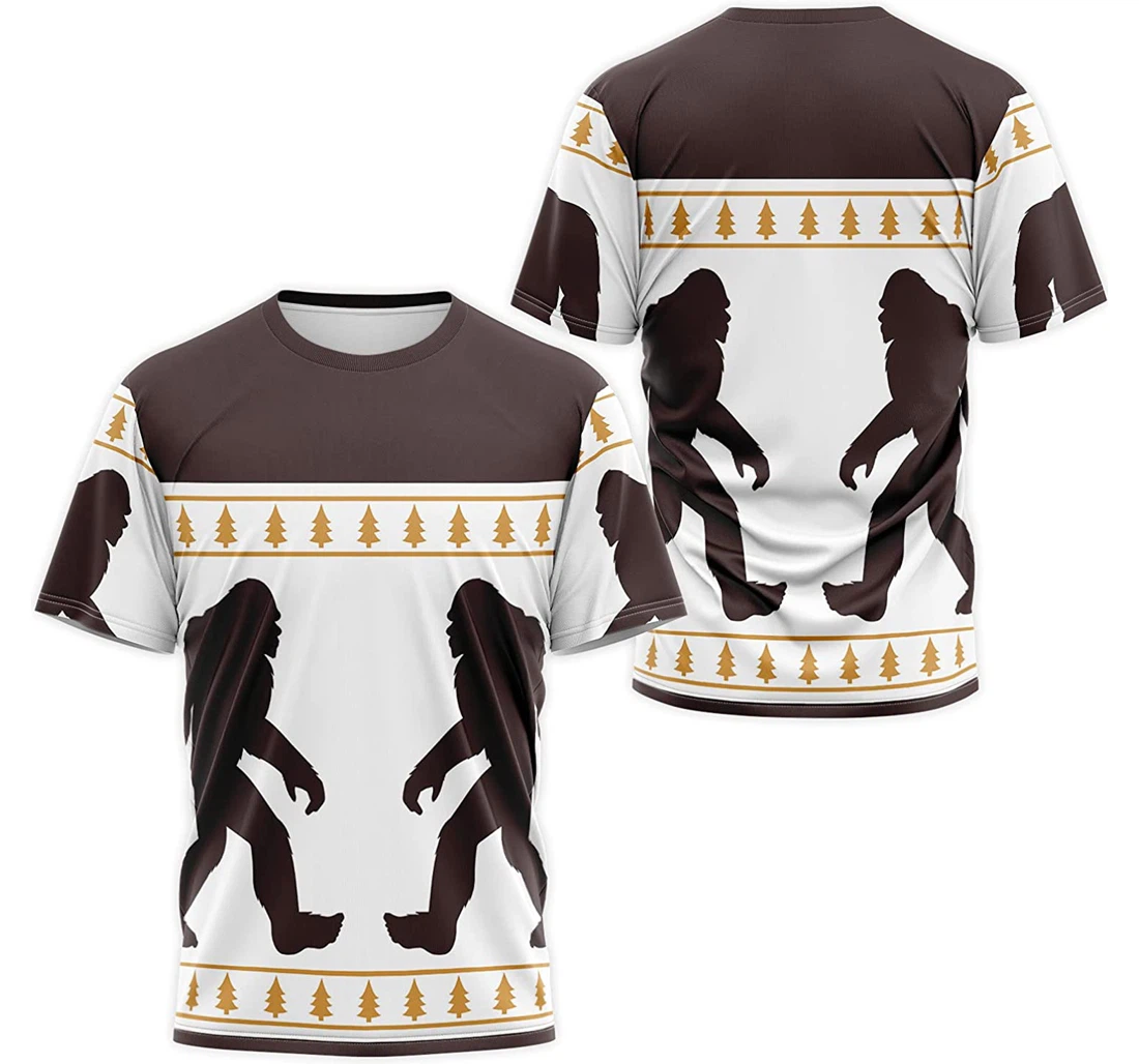 T-Shirt, Hoodie - Brown Bigfoot Pine Christmas 3D Printed