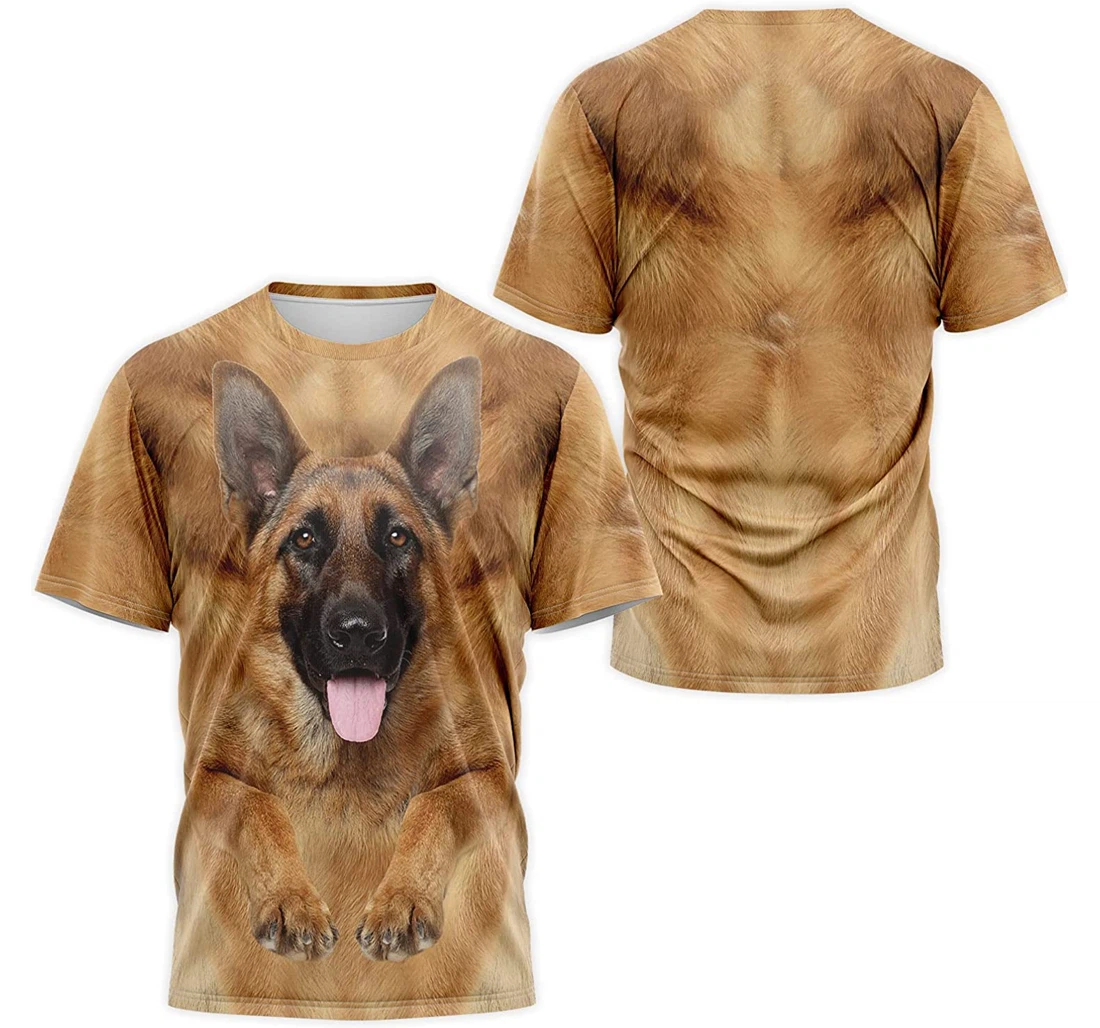 T-Shirt, Hoodie - German Shepherd Face Brown Dog's Hair 3D Printed