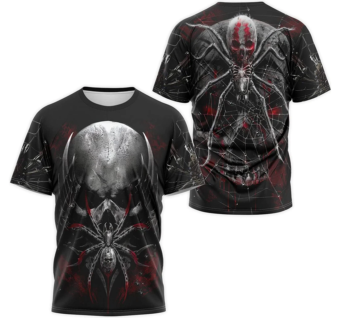 T-Shirt, Hoodie - Skull Spider Red Eyes 3D Printed