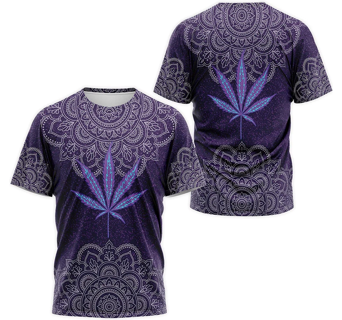 T-Shirt, Hoodie - Purple Weed Cannabis Flower Mandala 3D Printed