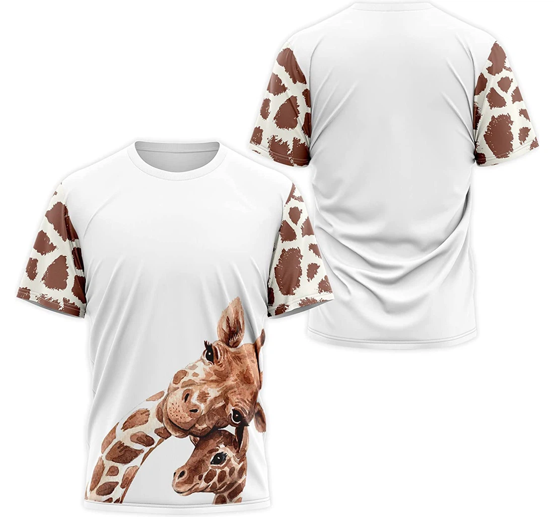 T-Shirt, Hoodie - Brown Giraffe Mom Face 3D Printed