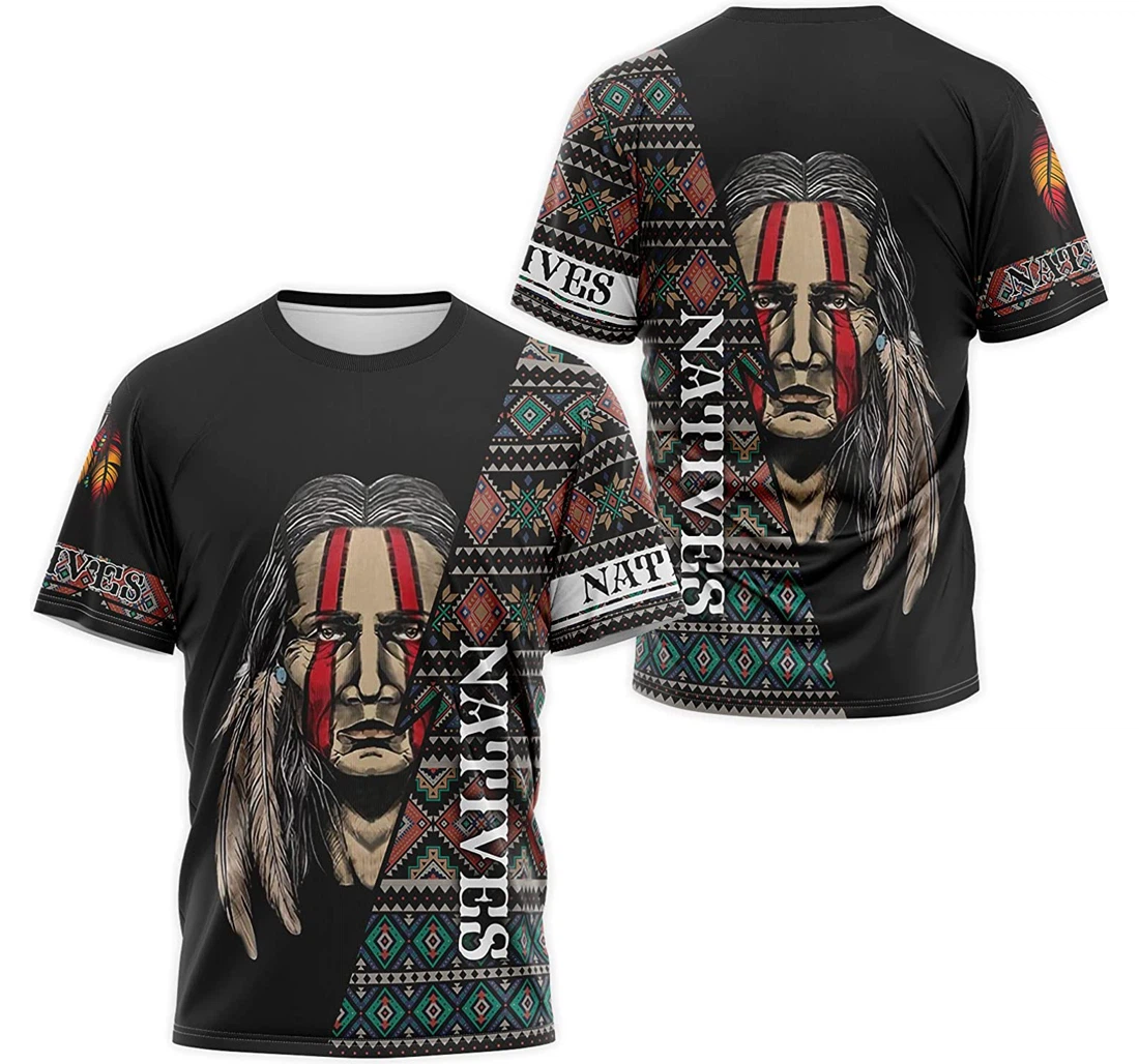 T-Shirt, Hoodie - Natives American Chief Geometric Tribal Pattern 3D Printed