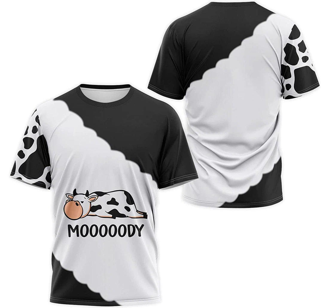 T-Shirt, Hoodie - Mooooody Moody Cow 3D Printed