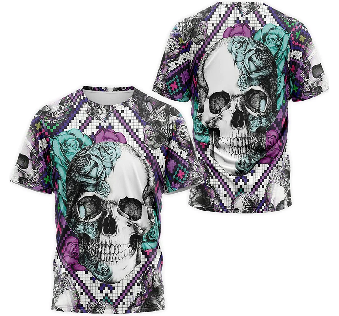 T-Shirt, Hoodie - Flowers Skull Floral Pattern 3D Printed