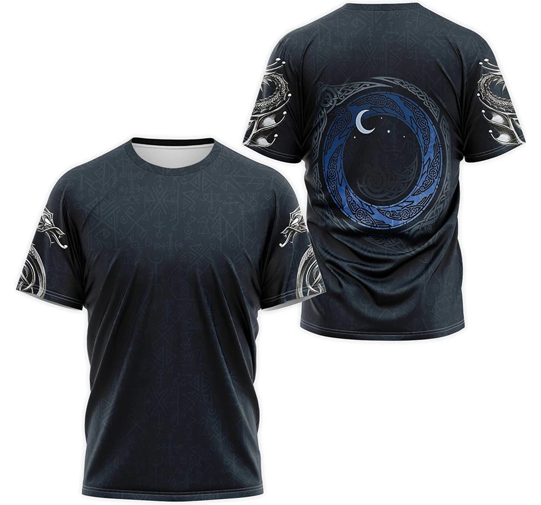 T-Shirt, Hoodie - Dragon Odin's Eye Norse Mythology Pattern 3D Printed