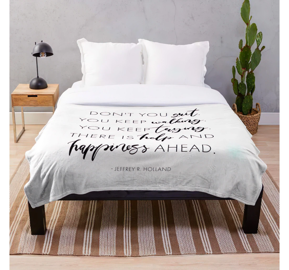 Throw Blanket, Quilt - Conference Quotes Mormon Life Lds Customize Sherpa Fleece