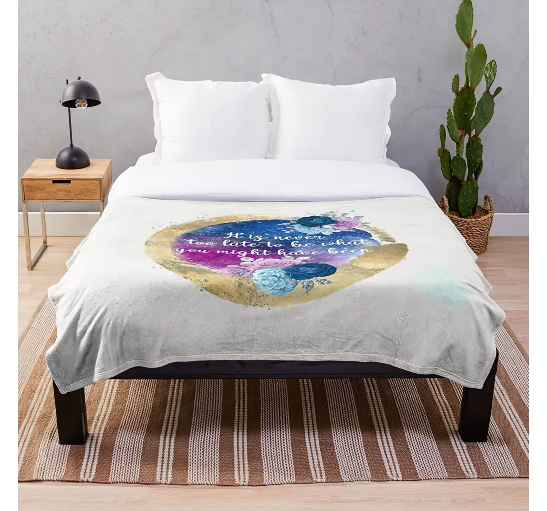 Throw Blanket, Quilt - Of Inspire Quotes To Change On Day Motivate The Life Floral George Eliot Inspirational About Sherpa Fleece