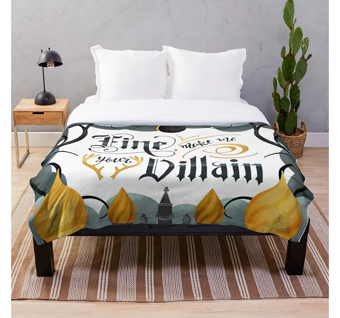 Throw Blanket, Quilt - Bone Grisha Me And Villain Shadow Make Book Fantasy Quote Your Darkling Grishaverse Customiz Sherpa Fleece