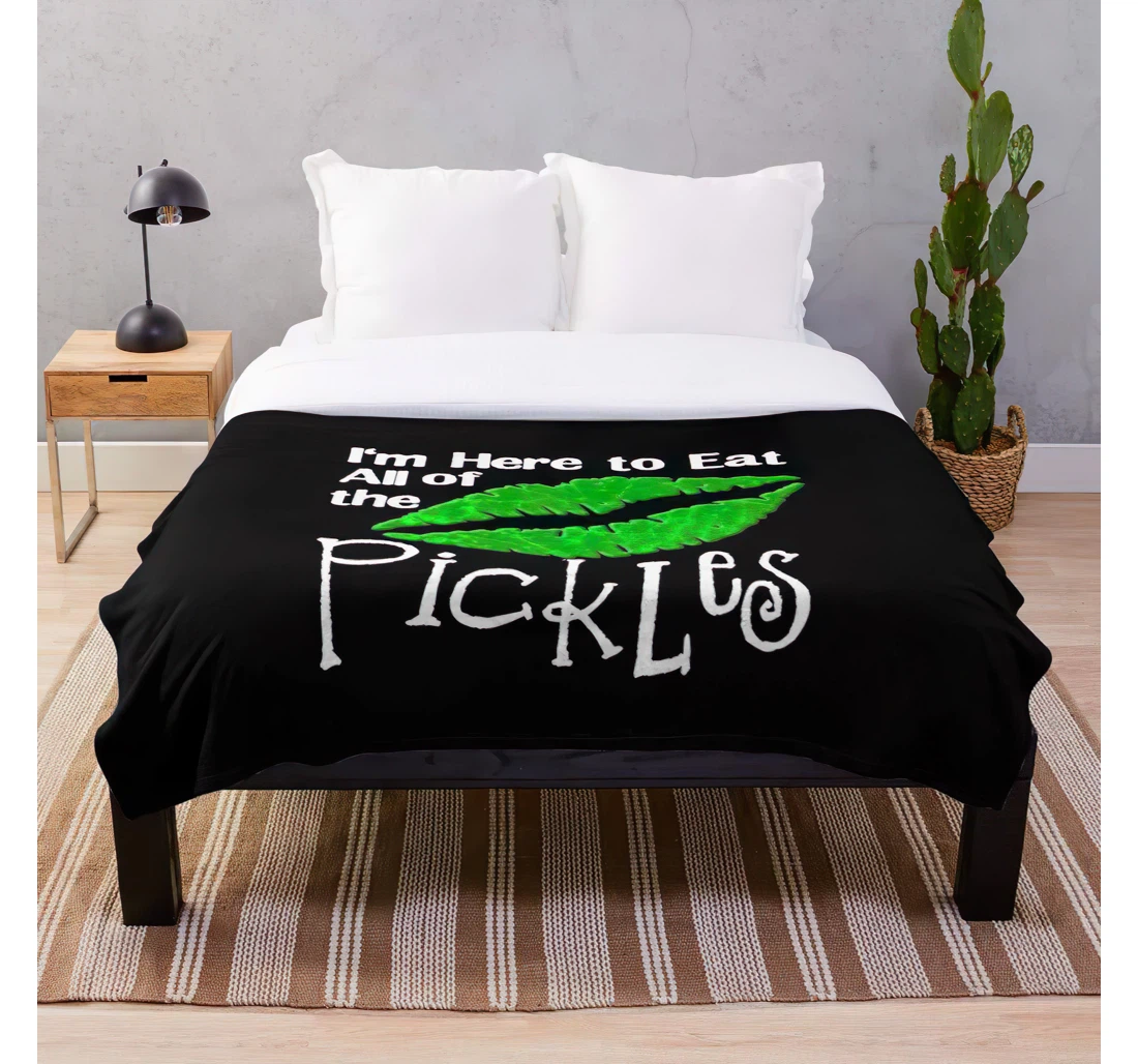 Throw Blanket, Quilt - Love Pickle Addict Lovers Pickles Customize Sherpa Fleece