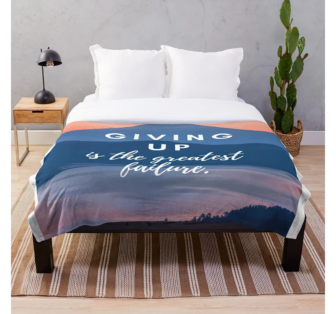 Throw Blanket, Quilt - Up Sky Greatest Give Pink Giving Nature Mountain Failure Lake Customize Sherpa Fleece