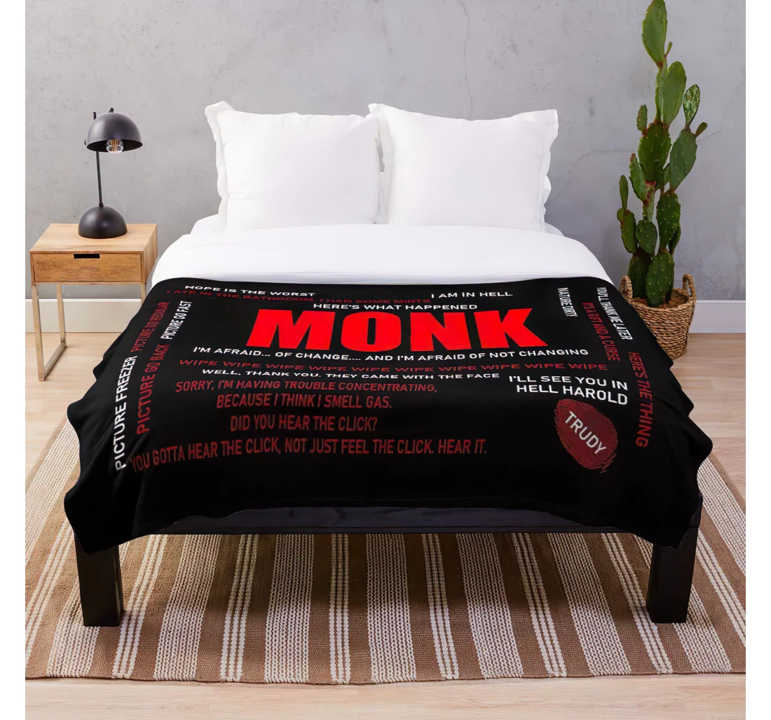 Throw Blanket, Quilt - Monk Quotes Adrian Funny Mr Show Trudy Customize Sherpa Fleece