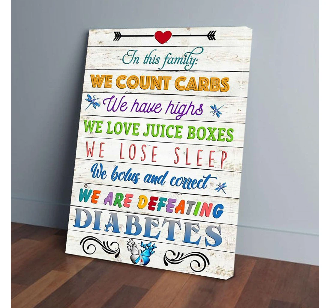 Poster, Canvas - Diabetes Family Gifts Print Framed Wall Art