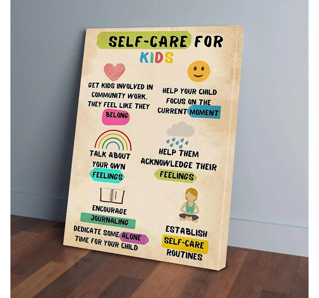 Poster, Canvas - Self-care Social Worker Gifts Print Framed Wall Art