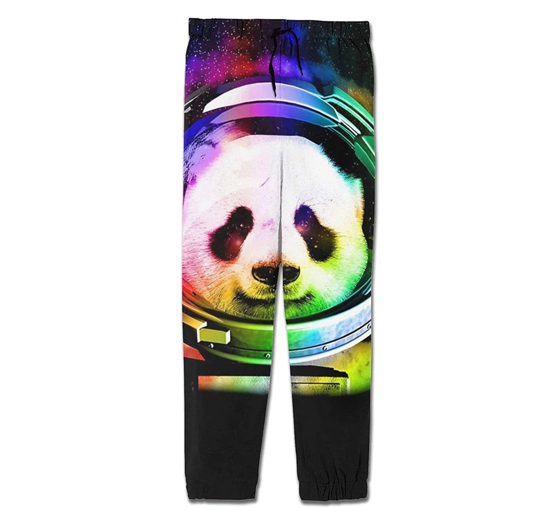 Personalized Casual Cosmos Panda Astronaut Animal Sweatpants, Joggers Pants With Drawstring For Men, Women