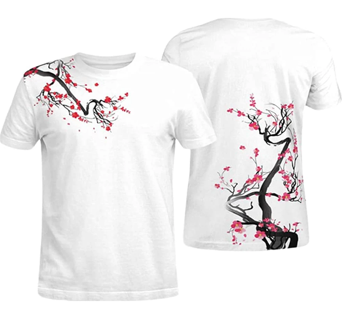 Japanese Sakura Cherry Blossom White Included - 3D Printed T-shirt