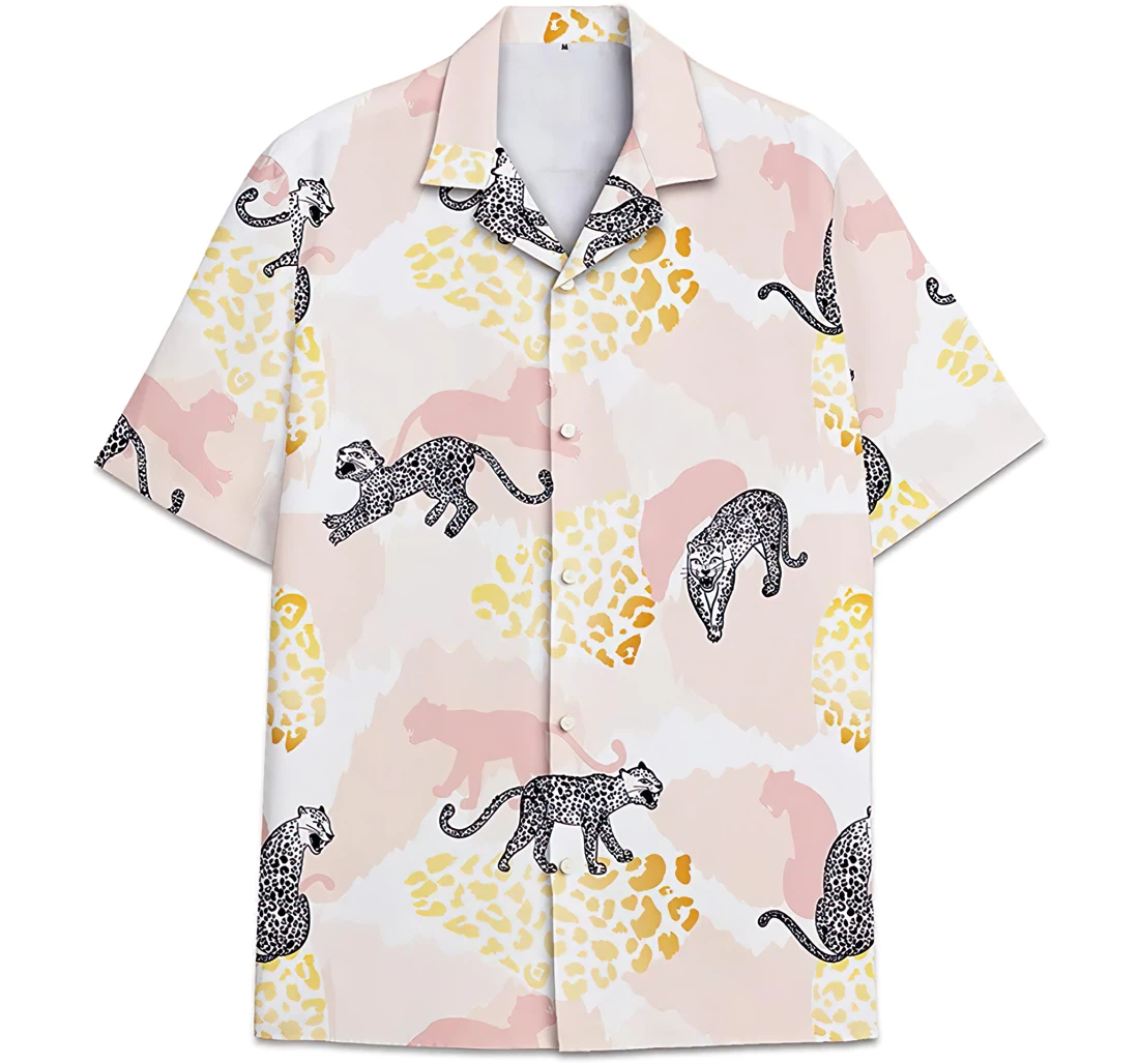 The Jaguar Pattern Hawaiian Shirt, Button Up Aloha Shirt For Men, Women