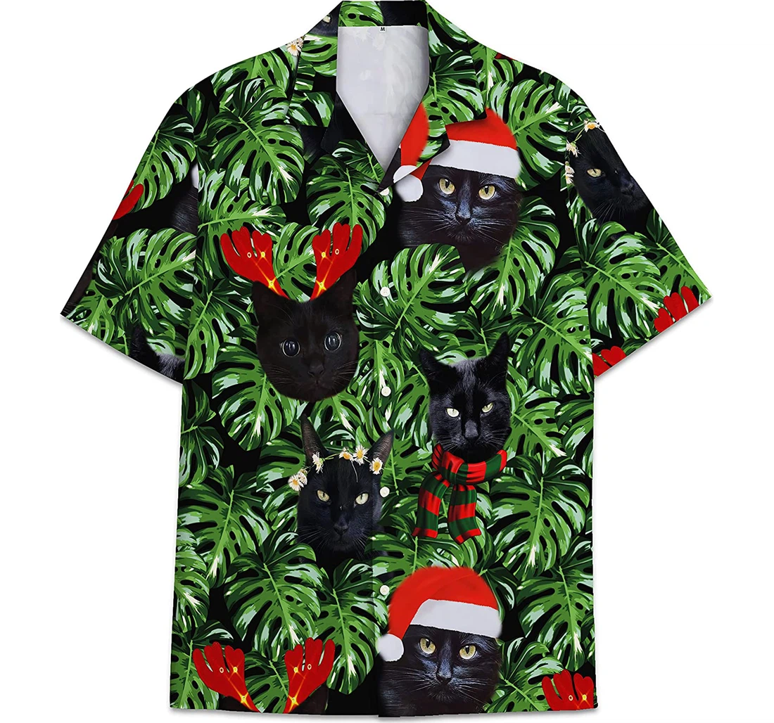 Christmas Pattern Short Tall Hawaiian Shirt, Button Up Aloha Shirt For Men, Women