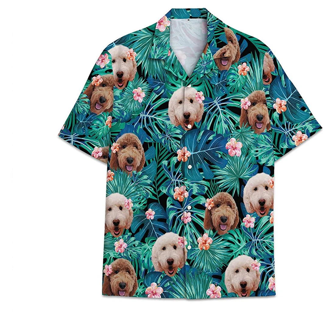 Personalized Dog Poodie Pattern Short Tall Womensmall Hawaiian Shirt, Button Up Aloha Shirt For Men, Women
