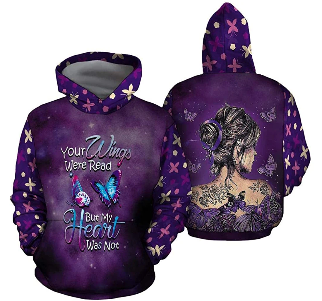 Personalized Purple Lady Butterfly Lightweight Premium Sportwear Up - 3D Printed Pullover Hoodie