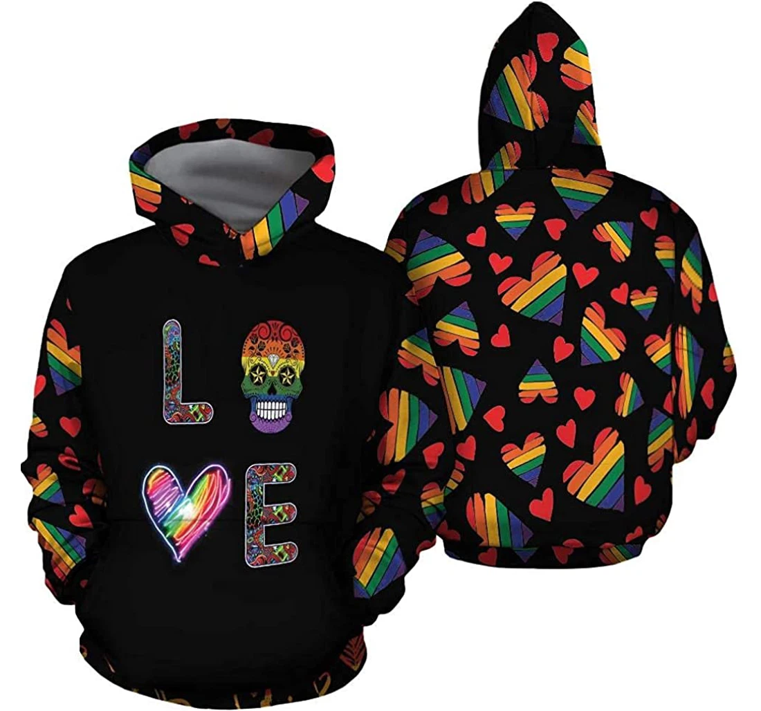 Personalized Lgbt Lover Lightweight Premium Sportwear Up - 3D Printed Pullover Hoodie