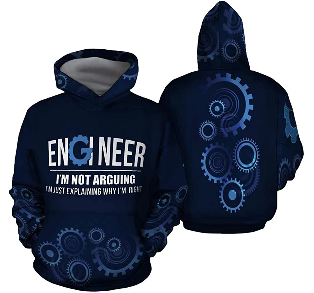 Personalized Engineer Lovers Lightweight Premium Sportwear Up - 3D Printed Pullover Hoodie