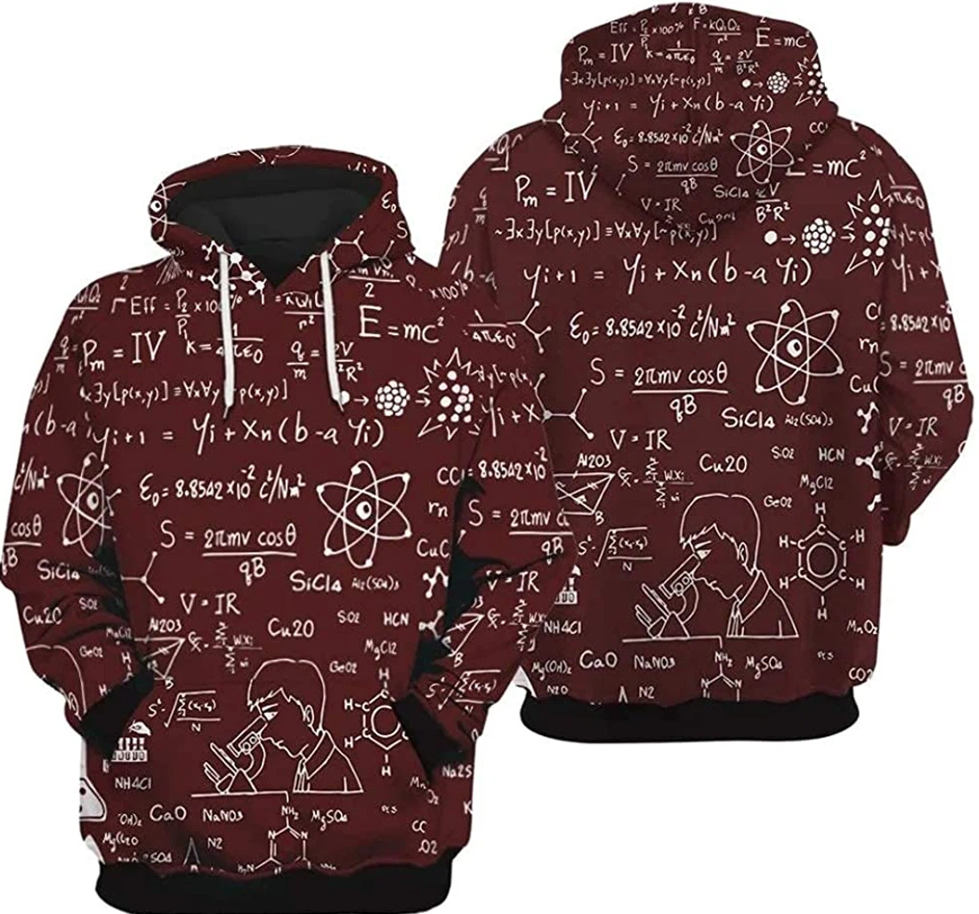 Personalized Red Science Lightweight Premium Sportwear Up - 3D Printed Pullover Hoodie